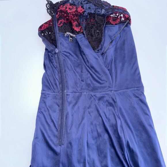 Express Lace Dress Short Sleeve Colorblock Womens Size 0 - Picture 5 of 7